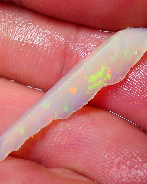 Coober Pedy Opal Rough Slice / Rub Light base 3cts Rainbow of Bright Multicolours 30x6x3mm NS139