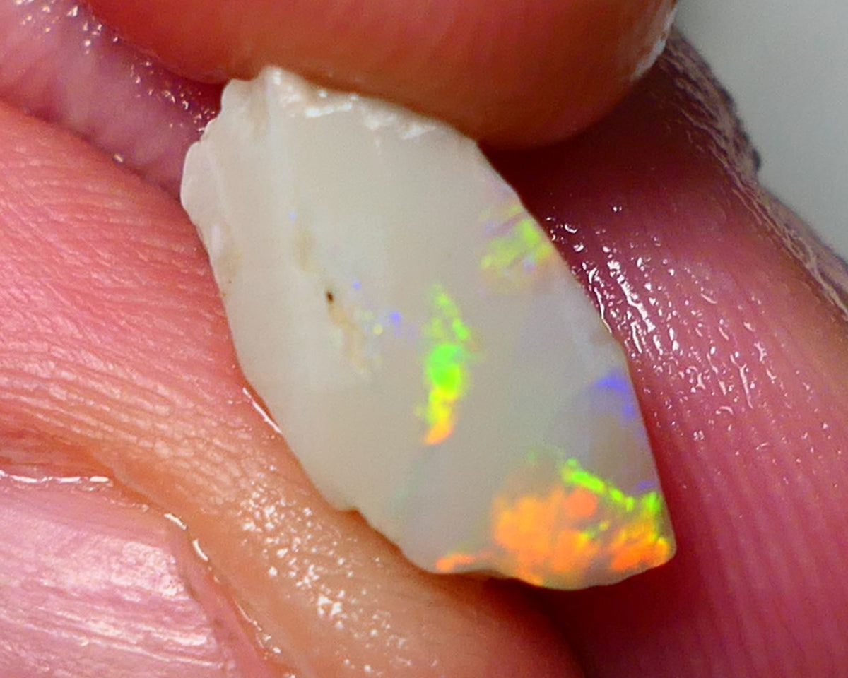 Lightning Ridge Rough / Rub Seam opal Miners Bench® 3.60cts Exotic Bright Yellow/Orange/Red M.Fires 14x7x6mm NS136