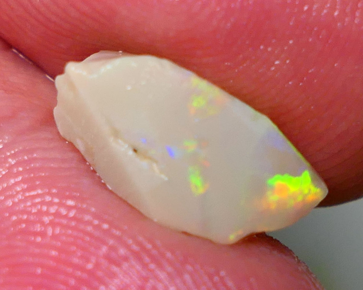 Lightning Ridge Rough / Rub Seam opal Miners Bench® 3.60cts Exotic Bright Yellow/Orange/Red M.Fires 14x7x6mm NS136