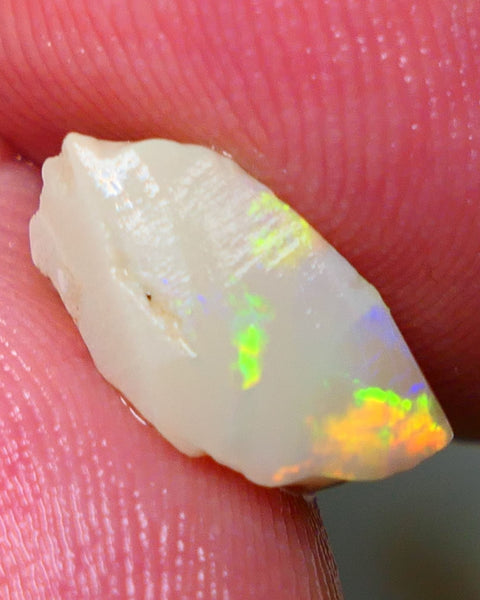 Lightning Ridge Rough / Rub Seam opal Miners Bench® 3.60cts Exotic Bright Yellow/Orange/Red M.Fires 14x7x6mm NS136