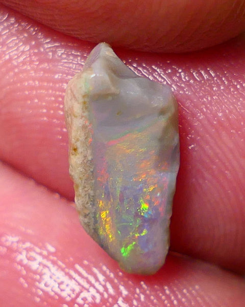 Coober Pedy Opal Rough / Rub Light base 2.00cts Yellow/Red/Orange Dominant Multicolours 14x6x5mm NS134