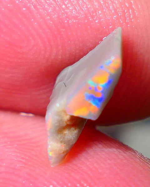 Bit of Jigsaw/Flagstone pattern POPPING Opal Rub Rough 1.70cts Gem Grade Dark base VIBRANT Reds & M.FIRES 12x7x3mm NS143