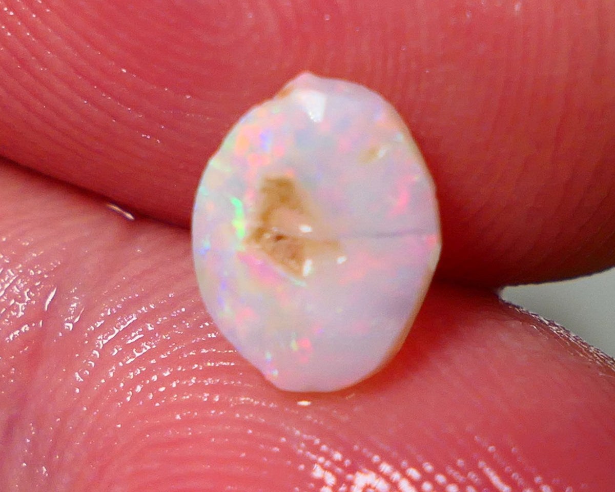 Lightning Ridge Rough / Rub Light Base Seam opal Miners Bench® 1.10cts Pink / Red dominant M.Fires 9x6x3mm NS164