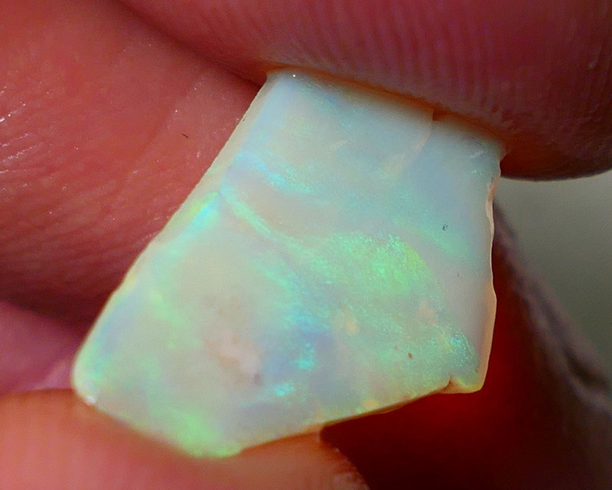 Coober Pedy Opal Rough / Rub /slice Light base 3.25cts Yellow/Green Dominant Multicolours HAS FRACTURES TO WORK AROUND 18x13x2mm NS193