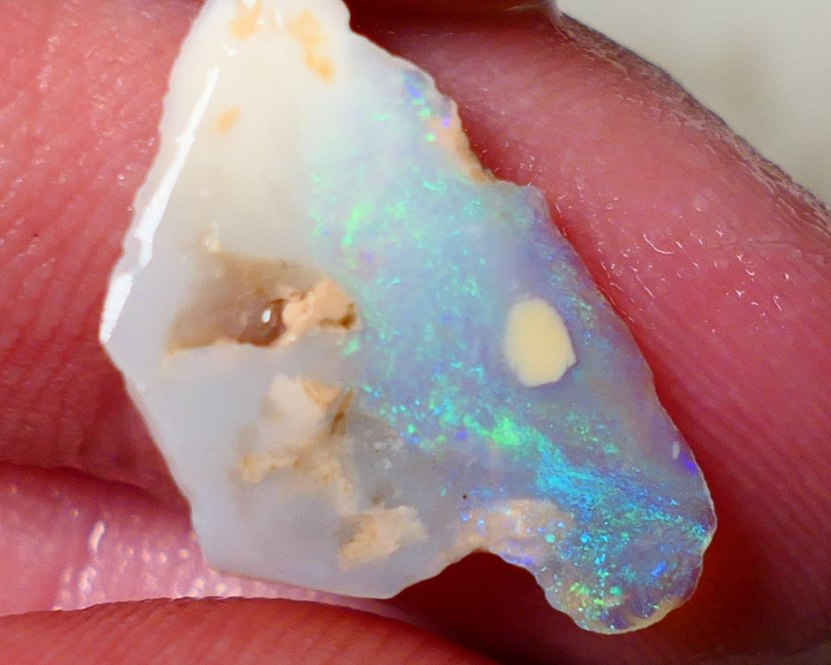 Lightning Ridge Rough / Rub Crystal opal 2.25cts Some Nice Light Blues & Greens 19x11x2mm NS190