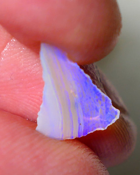 Lightning Ridge Rough Opal 1.30cts Crystal Base Seam slice Bright Gorgeous Blues 14x10x2.5mm NS188