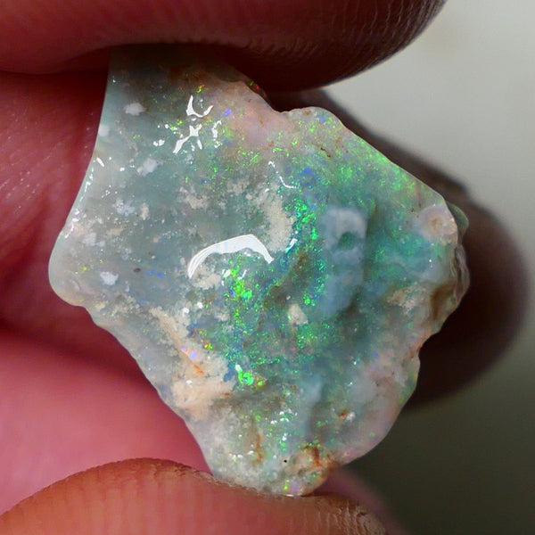 Mulga Rough Opal 5.00cts Dark Base Seam Nice Yellow/Orange Dominant M.fires to Cut / carve & polish 18x14x3mm NSW031