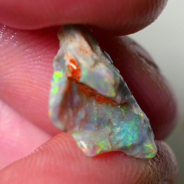 Mulga Rough Opal 3.75cts Dark Base Seam Nice Yellow/Orange Dominant M.fires to Cut / carve & polish 17x11x4mm NSW032