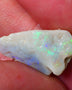 Nice sized Grey/Dark Opal Miners Bench® Seam Rough Rub 8.25cts Bright Yellow/Green/Blue Fires showing bar & through skin 21x14x7mm NS182