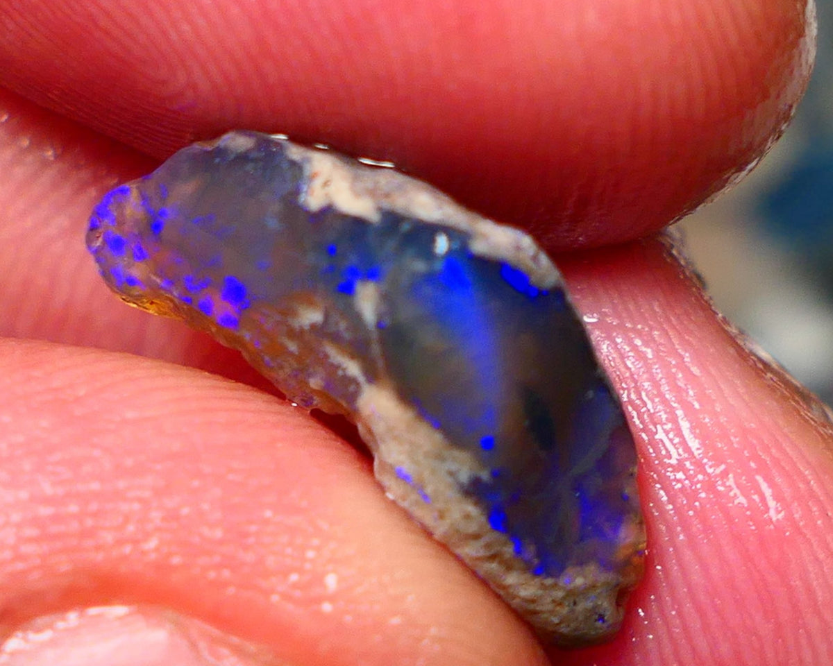 Lightning Ridge Rough Dark Crystal Knobby opal 5.40cts Gorgeous Bright Royal blues showing through out 17x11x6mm RL002