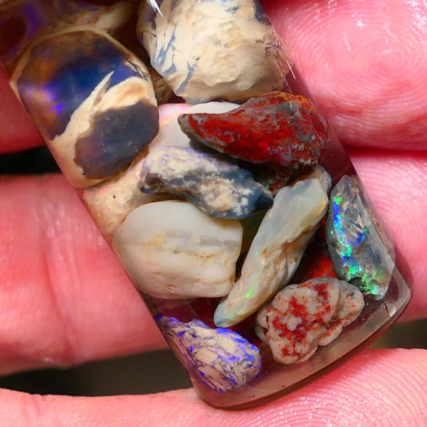 Lightning Ridge Knobby material 42.00cts lots of colours 15x8x7mm to 10x8x3mm RL006