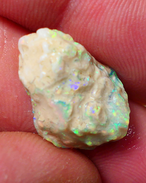 Lightning Ridge Rough Opal 10cts Dark Crystal Base Gamble Knobby formation Multifires  20x13x7mm NS306