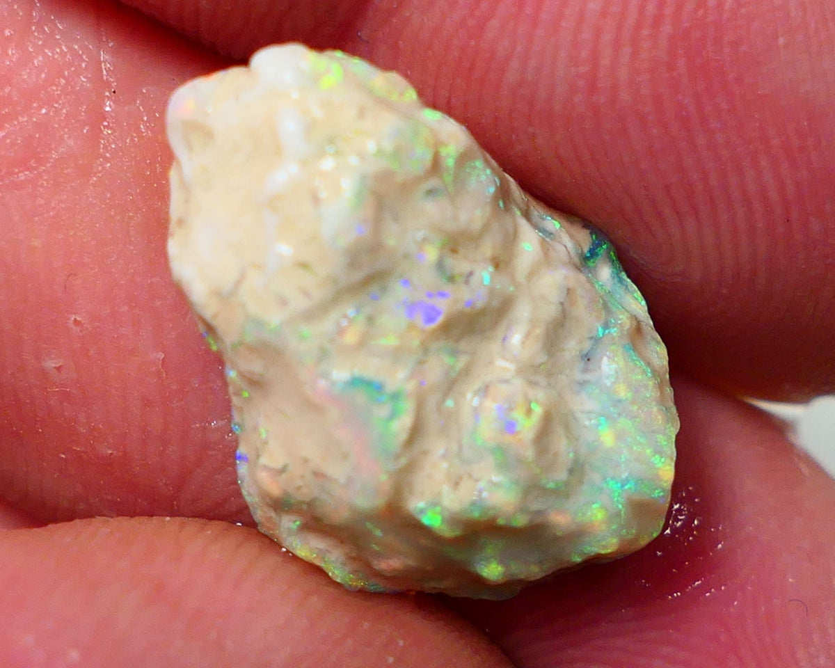 Lightning Ridge Rough Opal 10cts Dark Crystal Base Gamble Knobby formation Multifires  20x13x7mm NS306