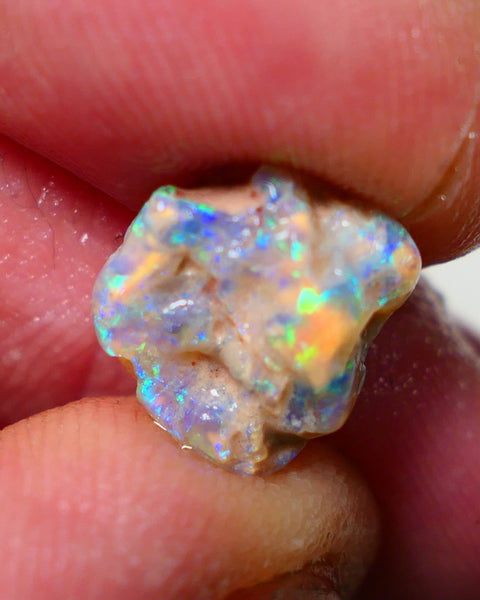 Lightning Ridge Rough Opal 3.70cts Dark Crystal Base Gamble Knobby formation Gorgeous Multifires 12x10x3mm NS300