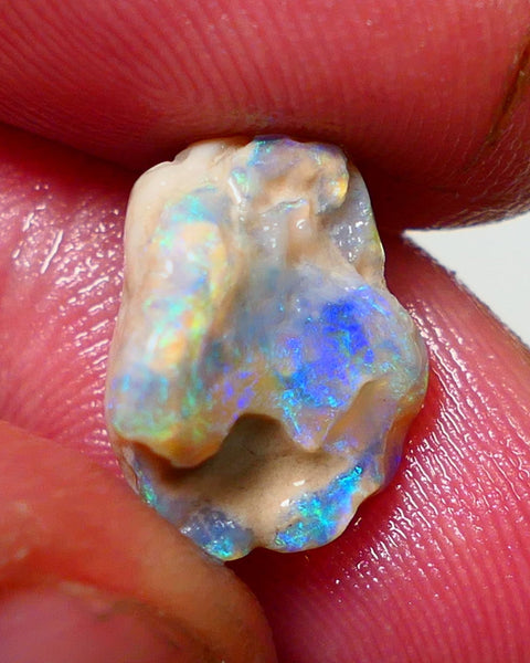 Lightning Ridge Rough Opal 6.00cts Crystal Base Gamble Knobby formation Gorgeous Green/Blues 13x12x7mm NS307