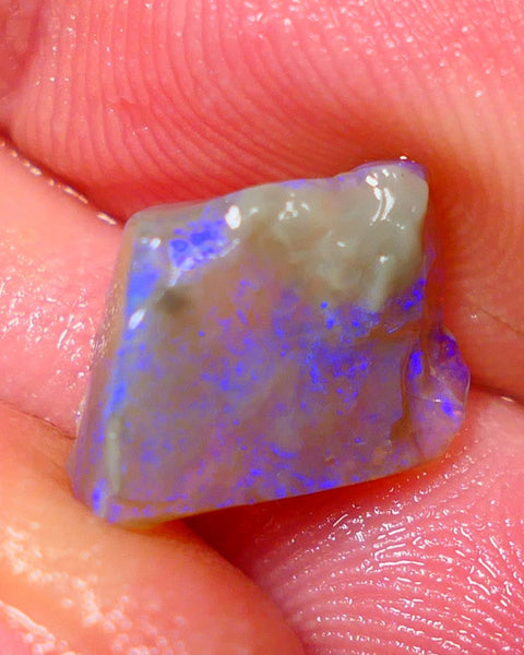 Lightning Ridge Rough Opal 3.75cts Dark Base Seam Bright Vibrant Gorgeous Teal / Blue Bar to Cut 12x9x4mm NS315