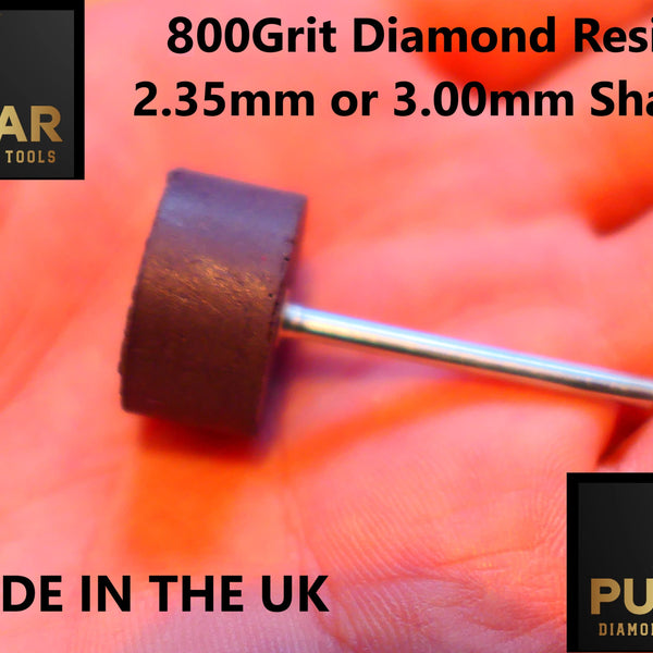 PULSAR DIAMOND® Mk2 Little Ripper™ Hub Drive Diamond Resin Wheels SINGLE 800Grit PURPLE IN STOCK READY TO SHIP 2.35mm or 3mm mandrels 20x10mm Soft-Touch Resin Lapidary Burr For Rotary Tools carving Polishing Grinding