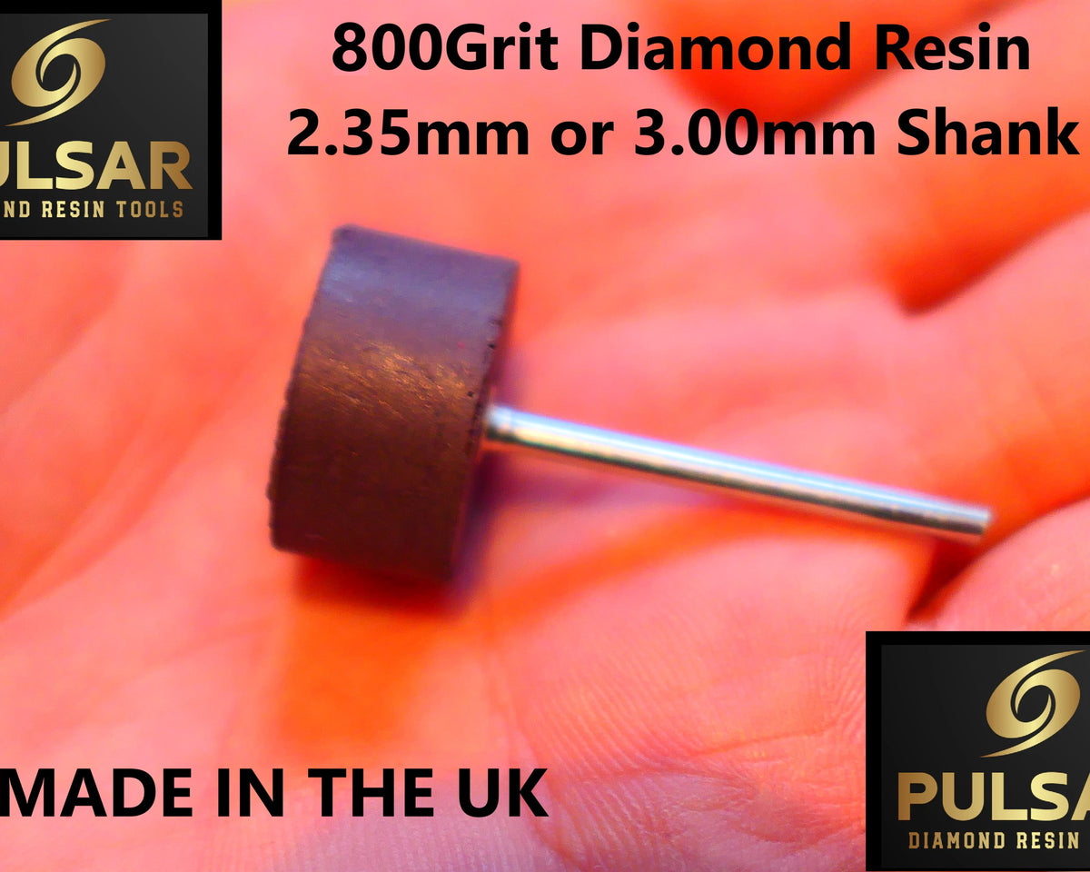 PULSAR DIAMOND® Mk2 Little Ripper™ Hub Drive Diamond Resin Wheels SINGLE 800Grit PURPLE IN STOCK READY TO SHIP 2.35mm or 3mm mandrels 20x10mm Soft-Touch Resin Lapidary Burr For Rotary Tools carving Polishing Grinding