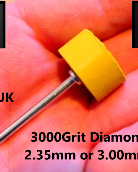 PULSAR DIAMOND® Mk2 Little Ripper™ Hub Drive Diamond Resin Wheels SINGLE 3000Grit YELLOW IN STOCK READY TO SHIP 2.35mm or 3mm mandrels 20x10mm Soft-Touch Resin Lapidary Burr For Rotary Tools carving Polishing Grinding