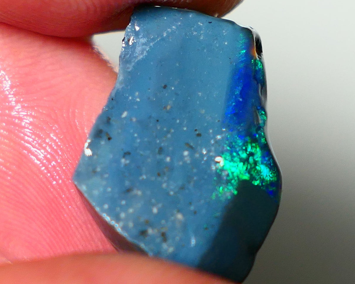 Lightning Ridge Rough Rub Opal 10.00cts Black Base Seam Bright  Gorgeous exposed Vibrant Multifires 23x14x4mm NS351