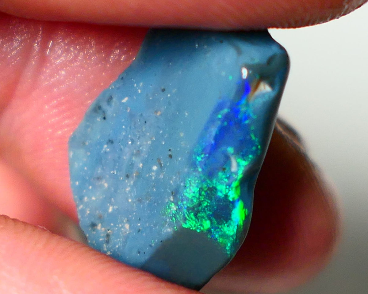 Lightning Ridge Rough Rub Opal 10.00cts Black Base Seam Bright  Gorgeous exposed Vibrant Multifires 23x14x4mm NS351