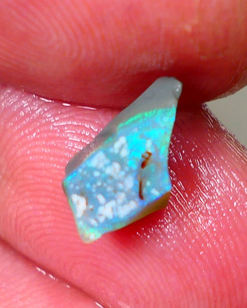 Lightning Ridge Little Bright Vibrant Vivid Seam Gem to cut 1.60cts Electric Blues/Greens 10x6x5mm NS357