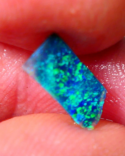 THANK U  AUCTION Gorgeous L/Ridge Black opal rub/rough/preform 0.60cts Suitable for inlay or backing Stunning Greens & blues 11x5x1.6mm NS354