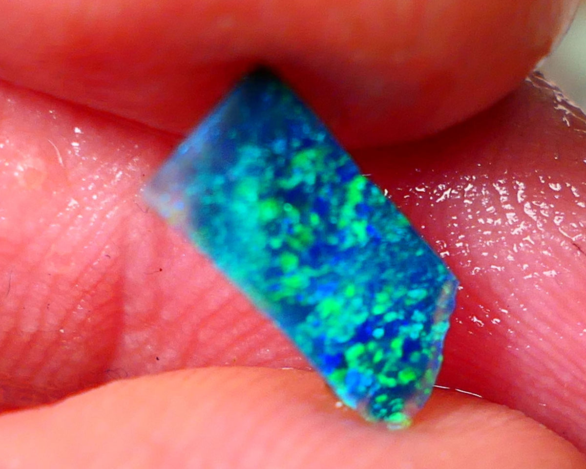 THANK U  AUCTION Gorgeous L/Ridge Black opal rub/rough/preform 0.60cts Suitable for inlay or backing Stunning Greens & blues 11x5x1.6mm NS354