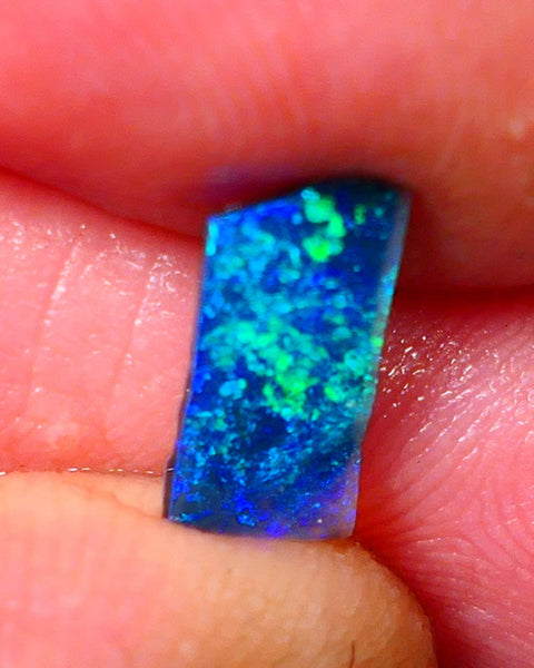 THANK U  AUCTION Gorgeous L/Ridge Black opal rub/rough/preform 0.60cts Suitable for inlay or backing Stunning Greens & blues 11x5x1.6mm NS354