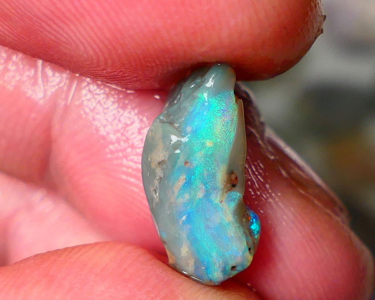 Lightning Ridge Dark Crystal base opal 3.70cts showing Blue/Green colours to gamble 16x7x6mm AUCTION28