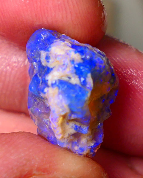 Lightning Ridge Knobby opal rough showing nice bright Deep blue colours 13.00cts 19x1x11mm ALP121