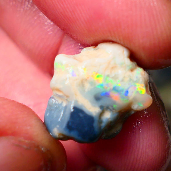 Lightning Ridge Gamble knobby opal rough very Vibrant bright multi colours 17x14x9mm ALP129