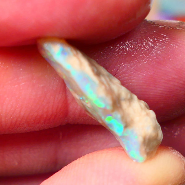 Lightning Ridge Gamble Crystal opal rough 7.00cts showing nice Multi bright colours 22x11x6mm ALP131