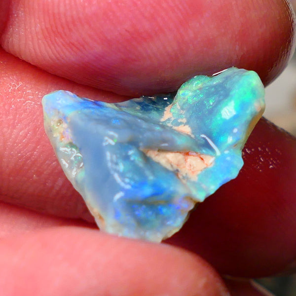 Lightning Ridge Gamble Dark base opal rough 9.75cts showing nice bright colours 18x17x8mm ALP134