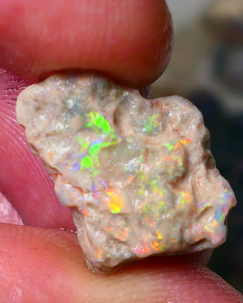 Lightning Ridge Gamble knobby opal formation rough showing Vibrant bright Multi colours 17x12x7mm AL139