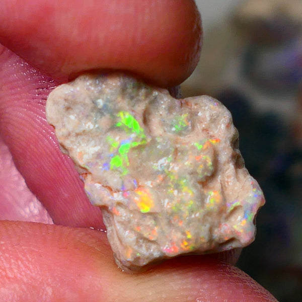 Lightning Ridge Gamble knobby opal formation rough showing Vibrant bright Multi colours 17x12x7mm AL139