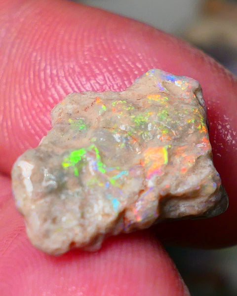 Lightning Ridge Gamble knobby opal formation rough showing Vibrant bright Multi colours 17x12x7mm AL139