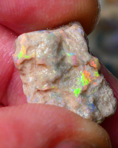 Lightning Ridge Gamble knobby opal formation rough showing Vibrant bright Multi colours 17x12x7mm AL139