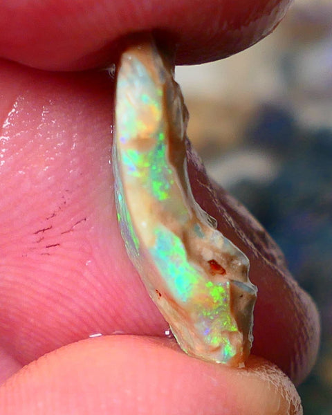 Lightning Ridge Gamble Crystal opal rough 4.7cts  showing nice bright Multi colours 20x8x5mm ALP140