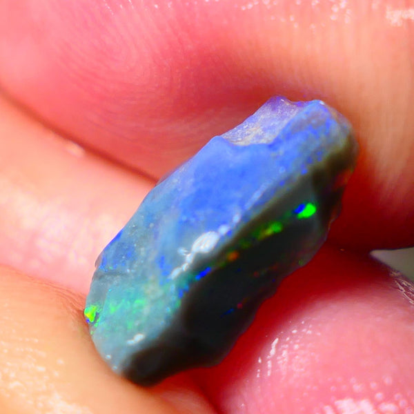 Lightning Ridge Small Cutters Seam opal rough 2.65cts showing Gorgeous bright Multi Colours 13x8x4mm AL153