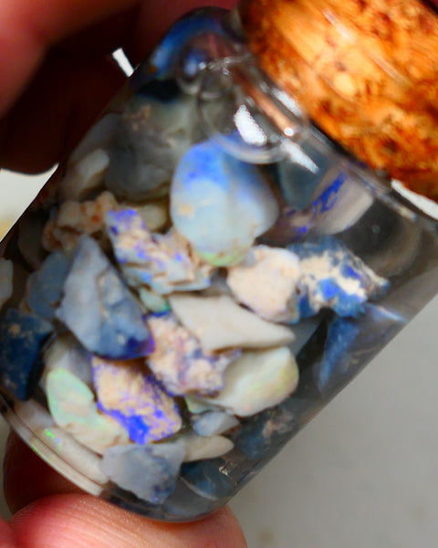 Lightning Ridge Rough Opal 150cts Mixed Potch & colours  15mm to chip size range Auction33(jar2)