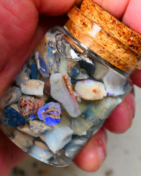 Lightning Ridge Rough Opal 150cts Mixed Potch & colours  15mm to chip size range Auction35(jar4)