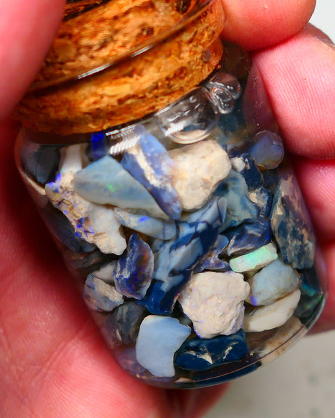 Lightning Ridge Rough Opal 150cts Mixed Potch & colours  15mm to chip size range Auction36(jar5)