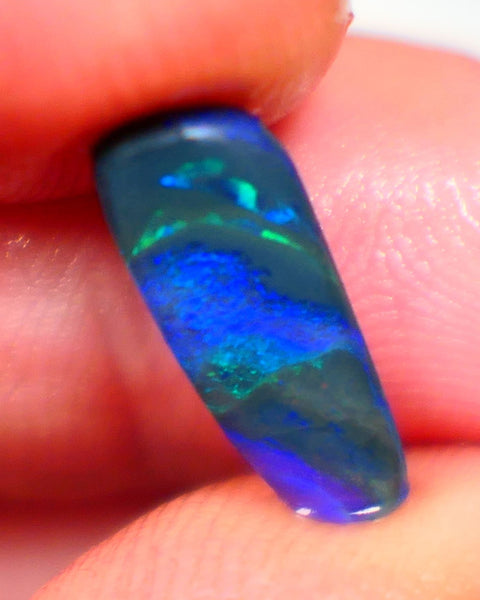 Stunning MULGA Black opal rub/rough/preform 1.75cts Stunning Blue and Green Fires finish this Gem 15x5x2.5mm Auction37