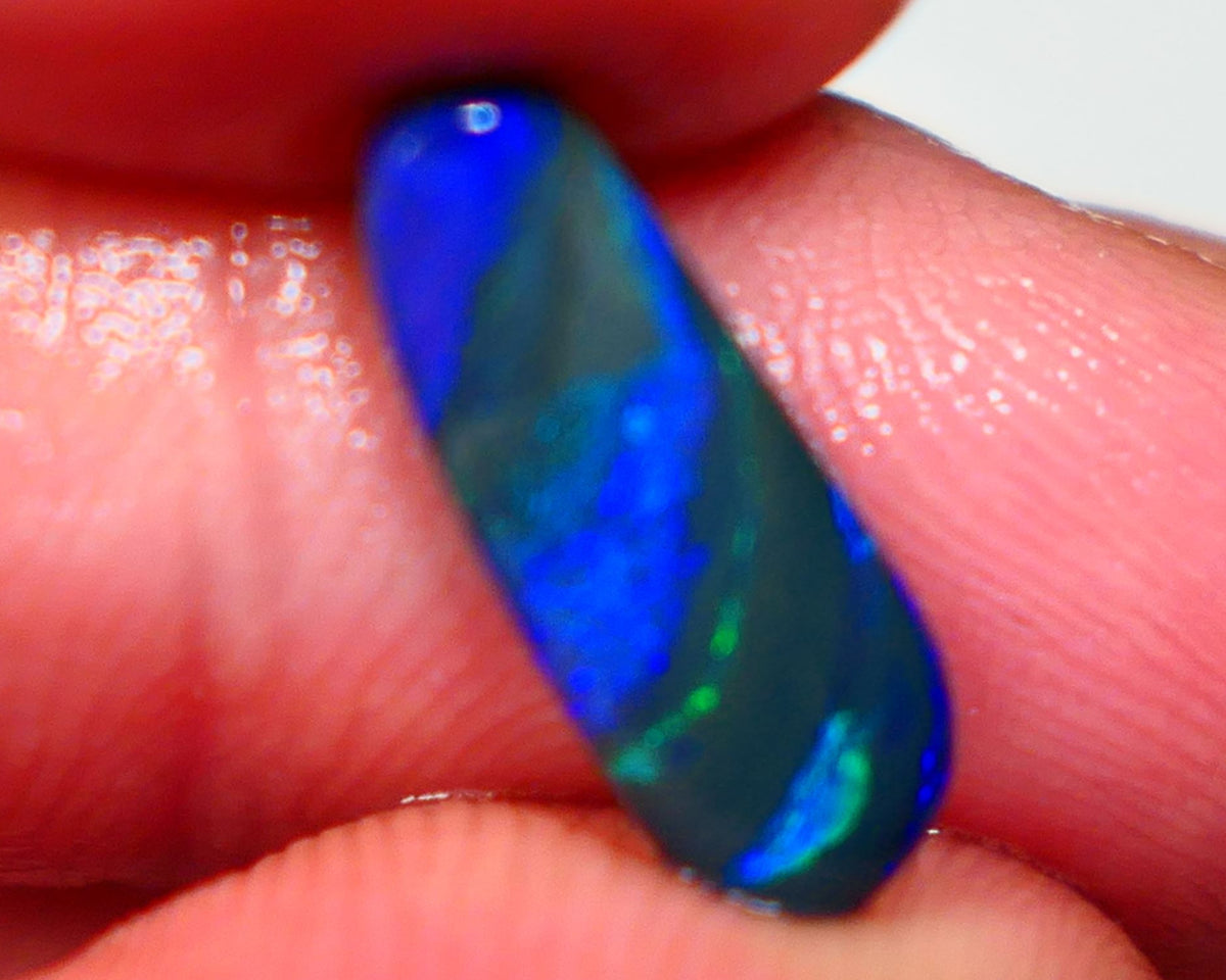 Stunning MULGA Black opal rub/rough/preform 1.75cts Stunning Blue and Green Fires finish this Gem 15x5x2.5mm Auction37