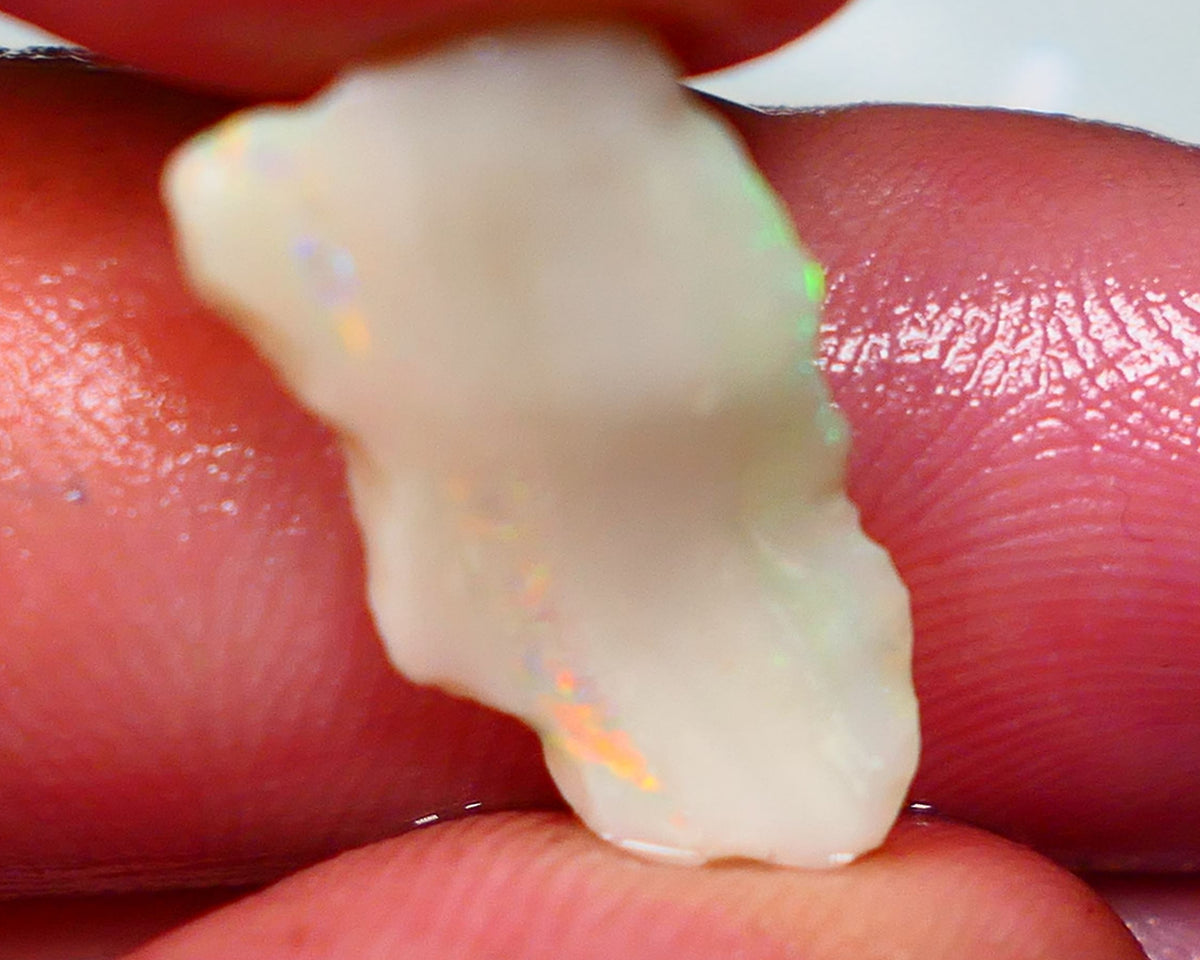 Lightning Ridge Grey base Seam opal 5.80cts Gamble showing Bright Multi Colours 21x10x5mm Auction38