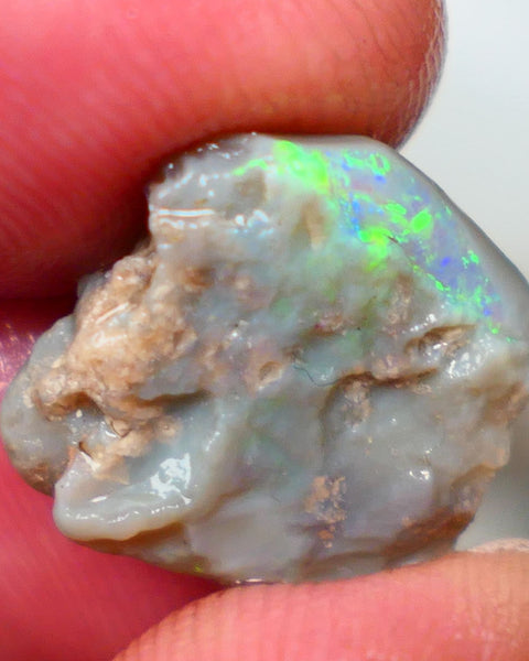 Lightning Ridge Grey base Seam opal 6.00cts Gamble showing Bright Multi Colours 14x14x4mm Auction39