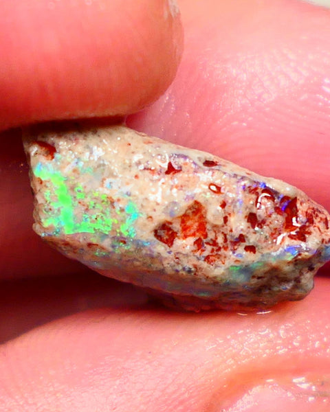 Lightning Ridge Rough Opal formation 9.50cts interesting exotic piece Green & Blue dominant multifires 18x14x7mm Auction56