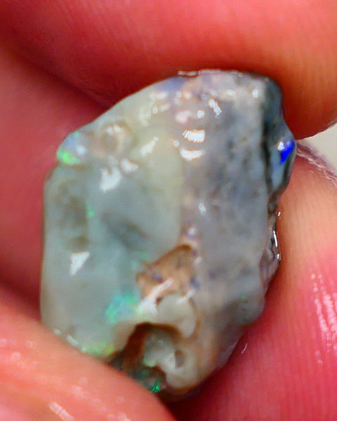 Green centered dominant multi fires on this untouched knobby 12.00cts to Cut and explore 21x13x10mm AUCTION52