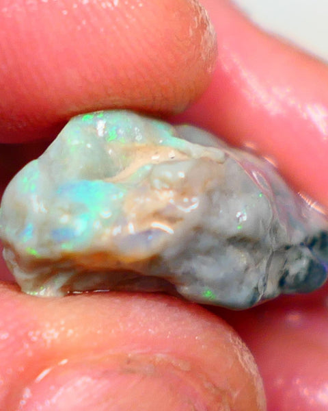 Green centered dominant multi fires on this untouched knobby 12.00cts to Cut and explore 21x13x10mm AUCTION52